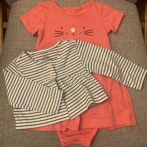 💕Baby girls dress & cropped cardigan💕 6M